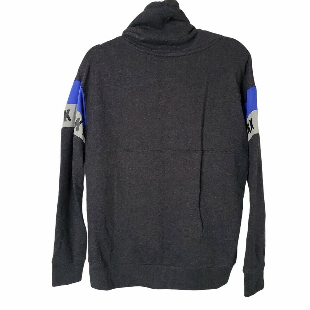 PINK VS Gray Long Sleeve Funnel Neck Sweatshirt S - Picture 7 of 11